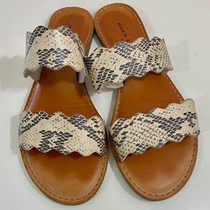 Rock & Candy Faux Snakeskin Slide Sandals